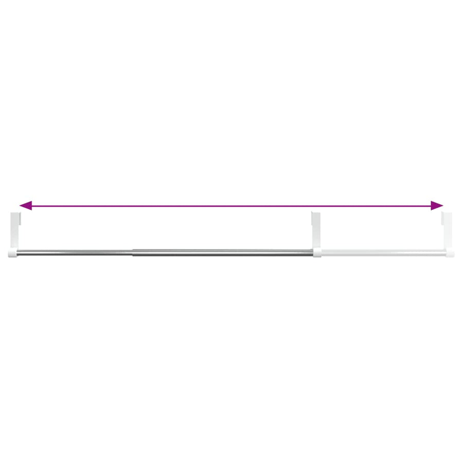 Gordijnrails 2 St Aluminium Wit En Zilverkleurig 40-60 cm