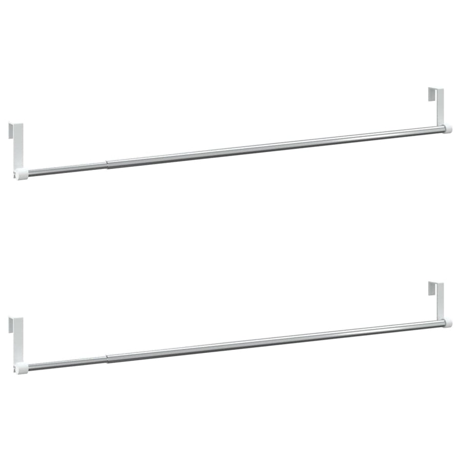 Gordijnrails 2 St Aluminium Wit En Zilverkleurig 60-105 cm