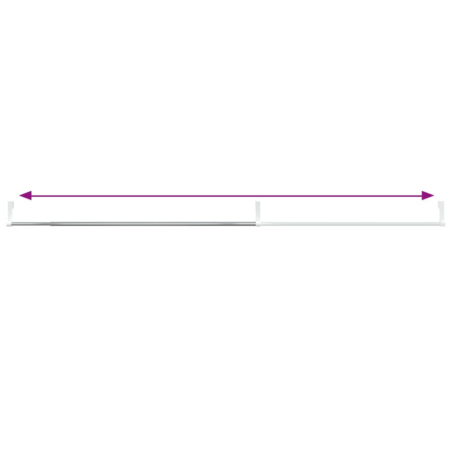 Gordijnrails 2 St Aluminium Wit En Zilverkleurig 60-105 cm