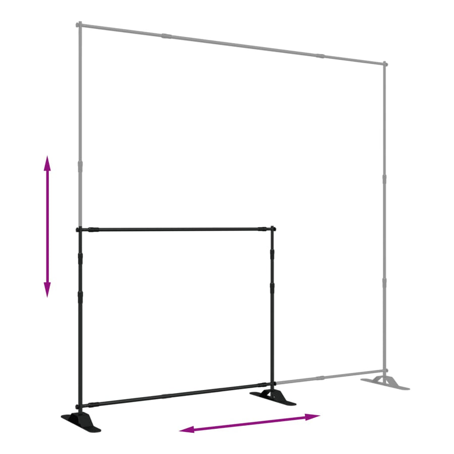 Achtergrondstandaard Staal Zwart 254 x 243 cm