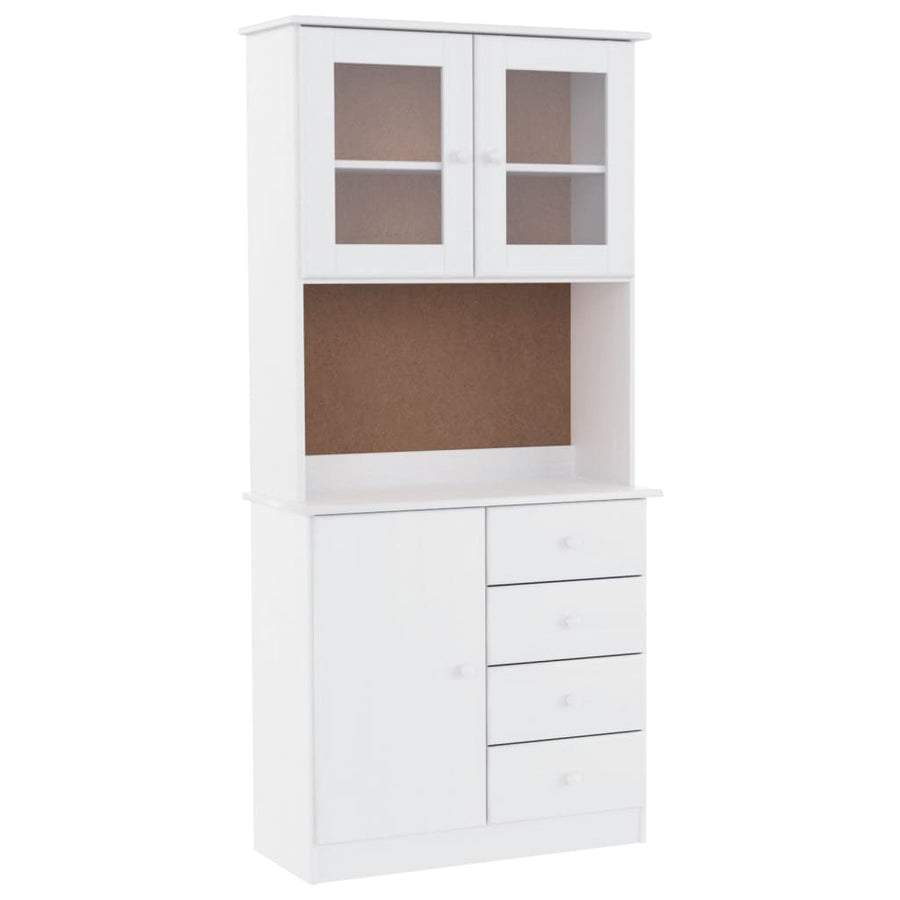 Hoge Kast Alta 77X35X165 Cm Massief Grenenhout Wit