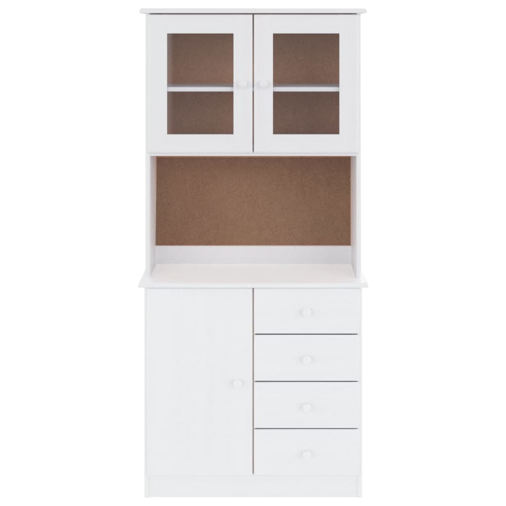 Hoge Kast Alta 77X35X165 Cm Massief Grenenhout Wit