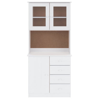 Hoge Kast Alta 77X35X165 Cm Massief Grenenhout Wit