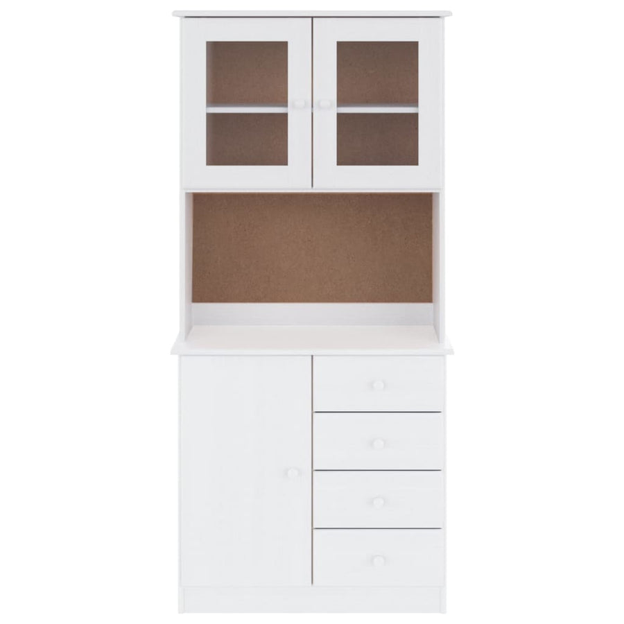 Hoge Kast Alta 77X35X165 Cm Massief Grenenhout Wit