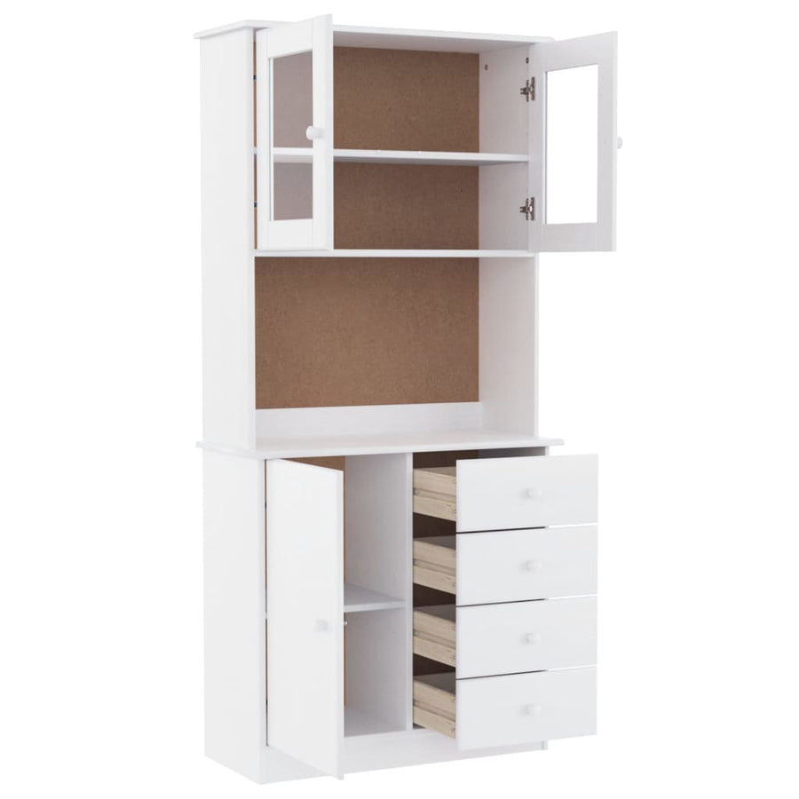 Hoge Kast Alta 77X35X165 Cm Massief Grenenhout Wit