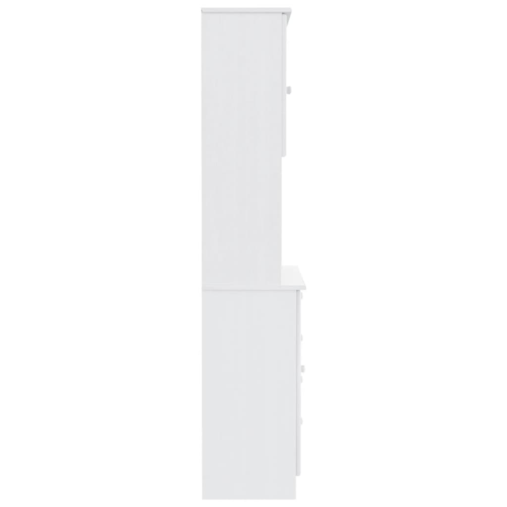 Hoge Kast Alta 77X35X165 Cm Massief Grenenhout Wit