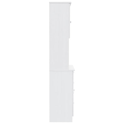 Hoge Kast Alta 77X35X165 Cm Massief Grenenhout Wit