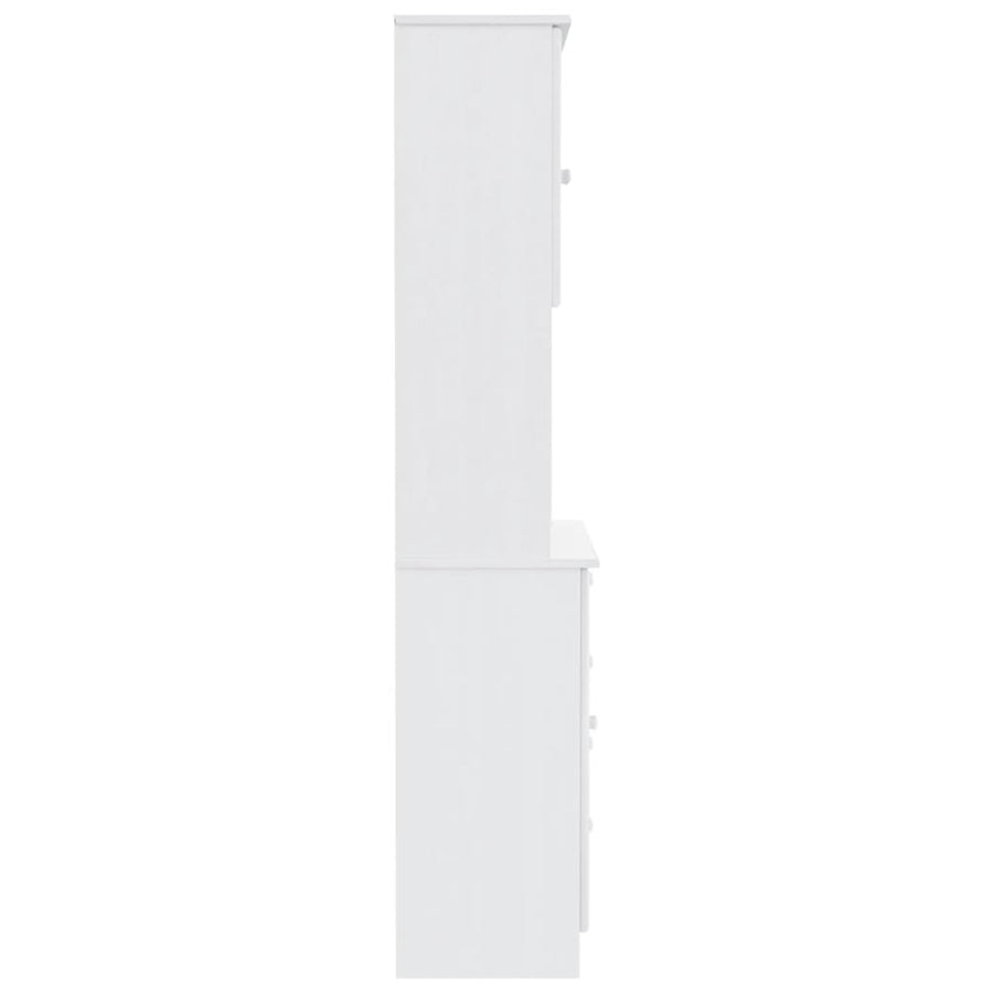 Hoge Kast Alta 77X35X165 Cm Massief Grenenhout Wit
