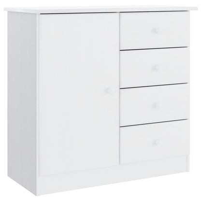 Hoge Kast Alta 77X35X165 Cm Massief Grenenhout Wit