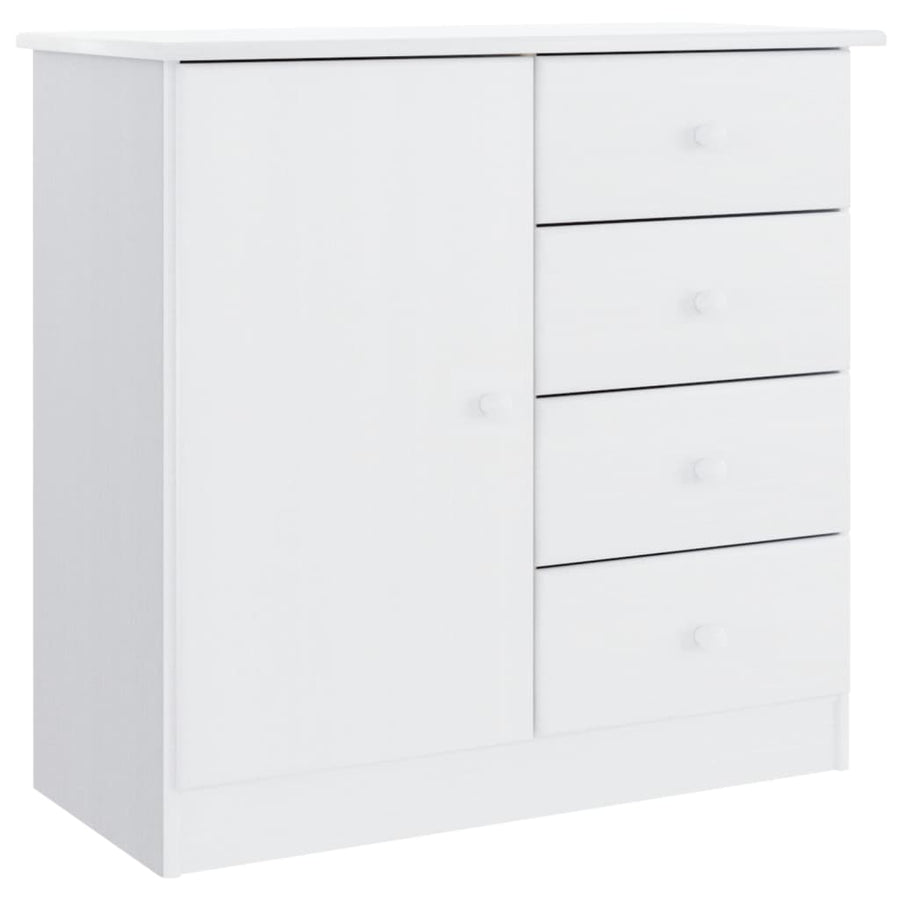 Hoge Kast Alta 77X35X165 Cm Massief Grenenhout Wit