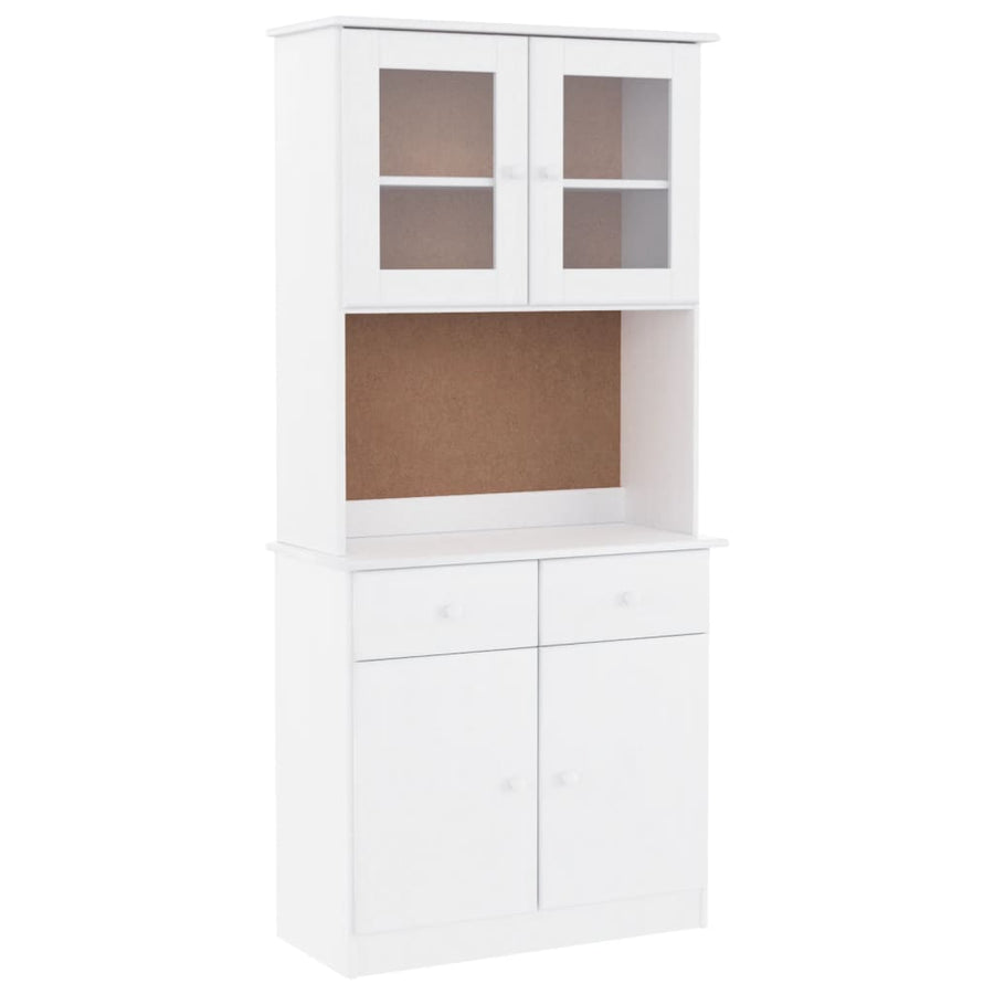 Hoge Kast Alta 77X35X165 Cm Massief Grenenhout Wit