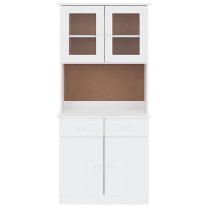 Hoge Kast Alta 77X35X165 Cm Massief Grenenhout Wit
