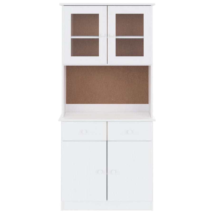 Hoge Kast Alta 77X35X165 Cm Massief Grenenhout Wit