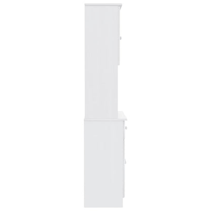 Hoge Kast Alta 77X35X165 Cm Massief Grenenhout Wit