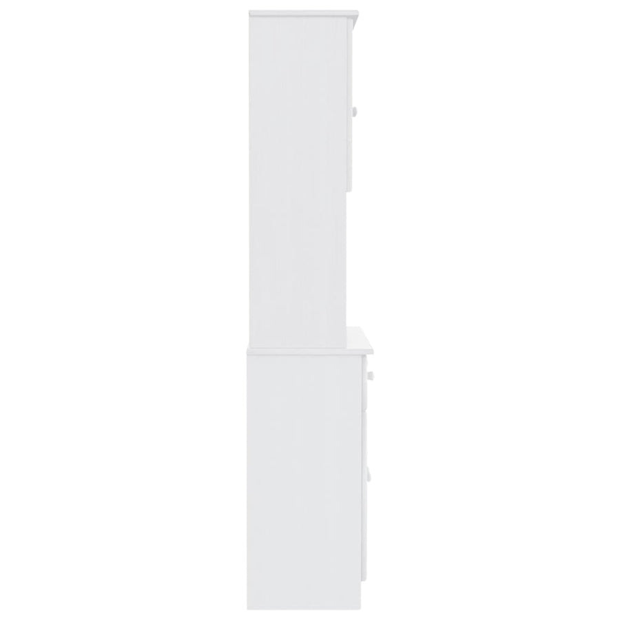 Hoge Kast Alta 77X35X165 Cm Massief Grenenhout Wit