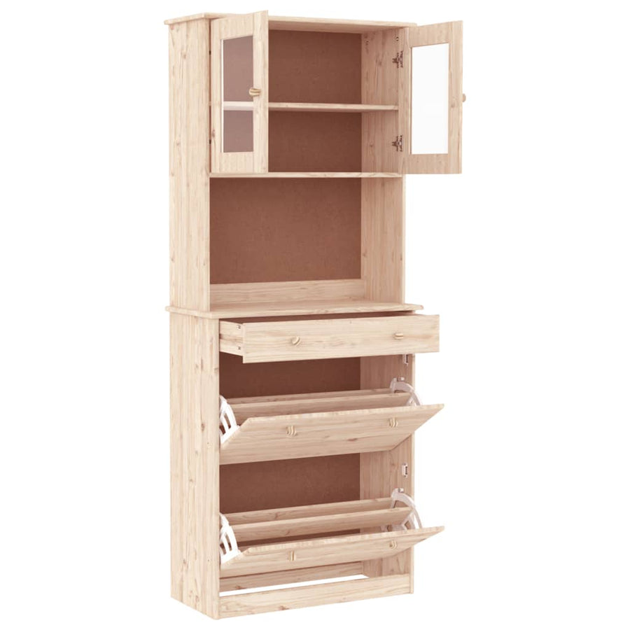 Hoge Kast Alta 77X35X188 Cm Massief Grenenhout