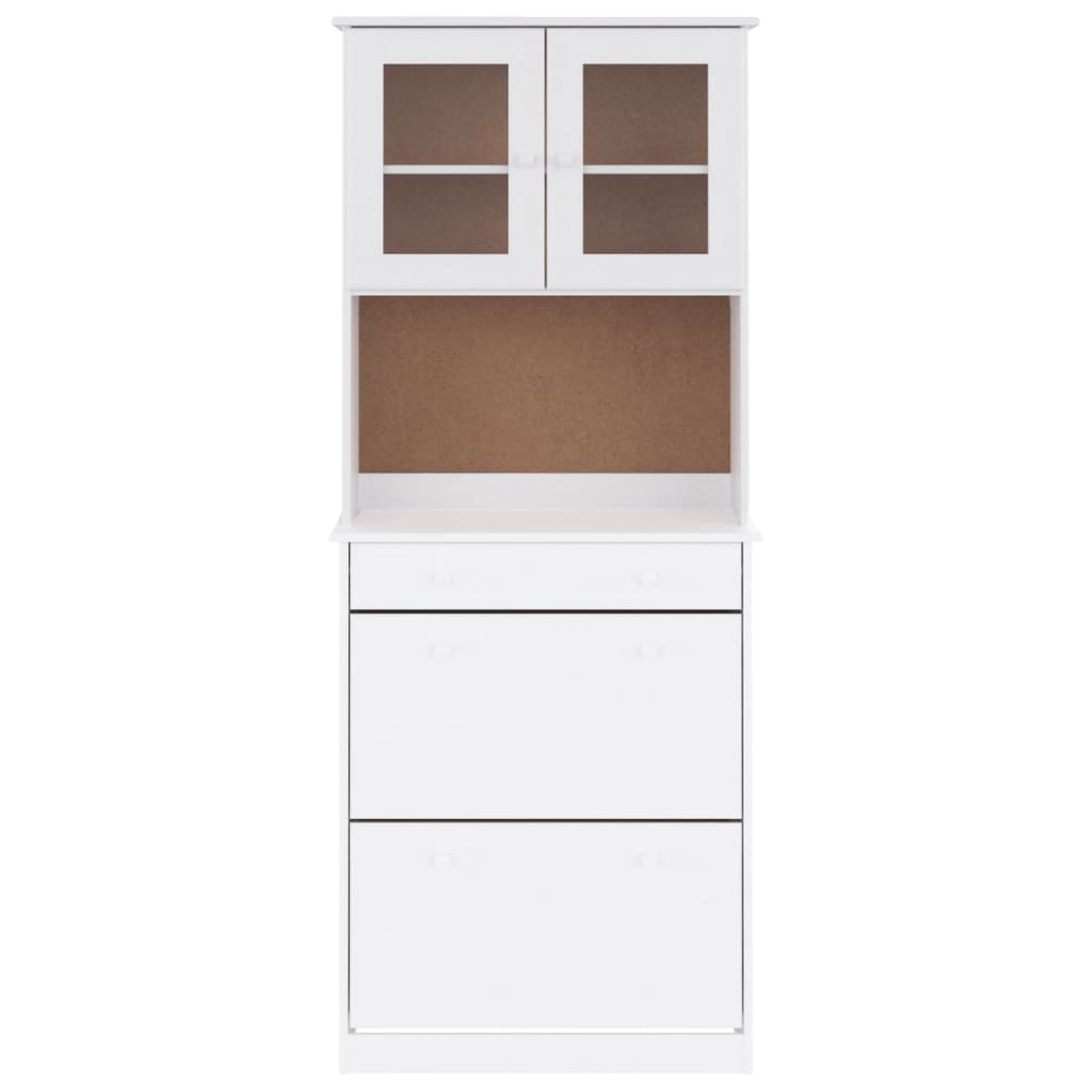 Hoge Kast Alta 77X35X188 Cm Massief Grenenhout Wit