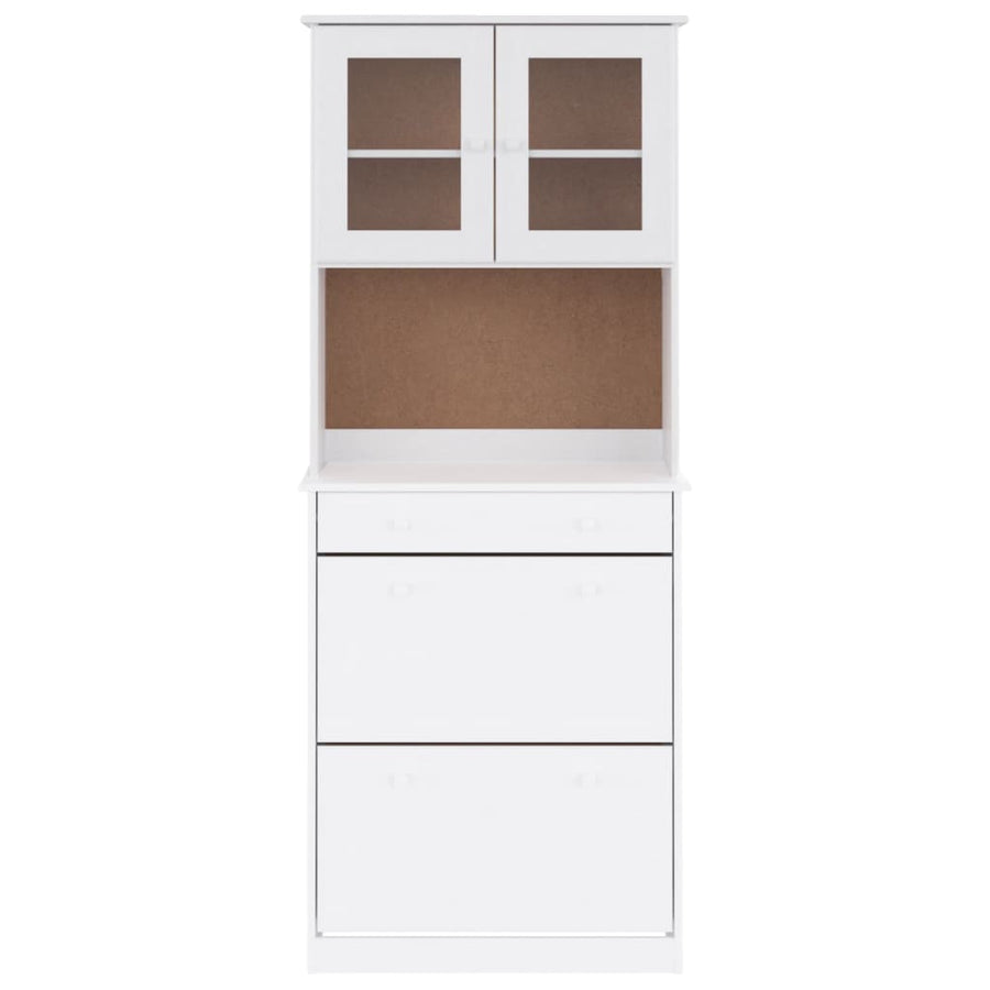 Hoge Kast Alta 77X35X188 Cm Massief Grenenhout Wit