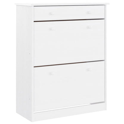 Hoge Kast Alta 77X35X188 Cm Massief Grenenhout Wit