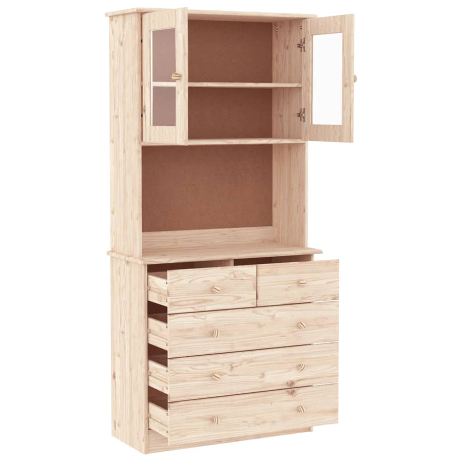 Hoge Kast Alta 77X35X165 Cm Massief Grenenhout