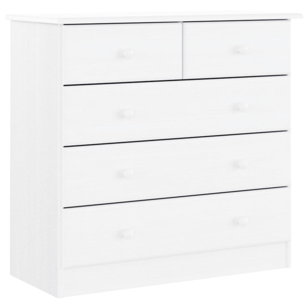 Hoge Kast Alta 77X35X165 Cm Massief Grenenhout Wit
