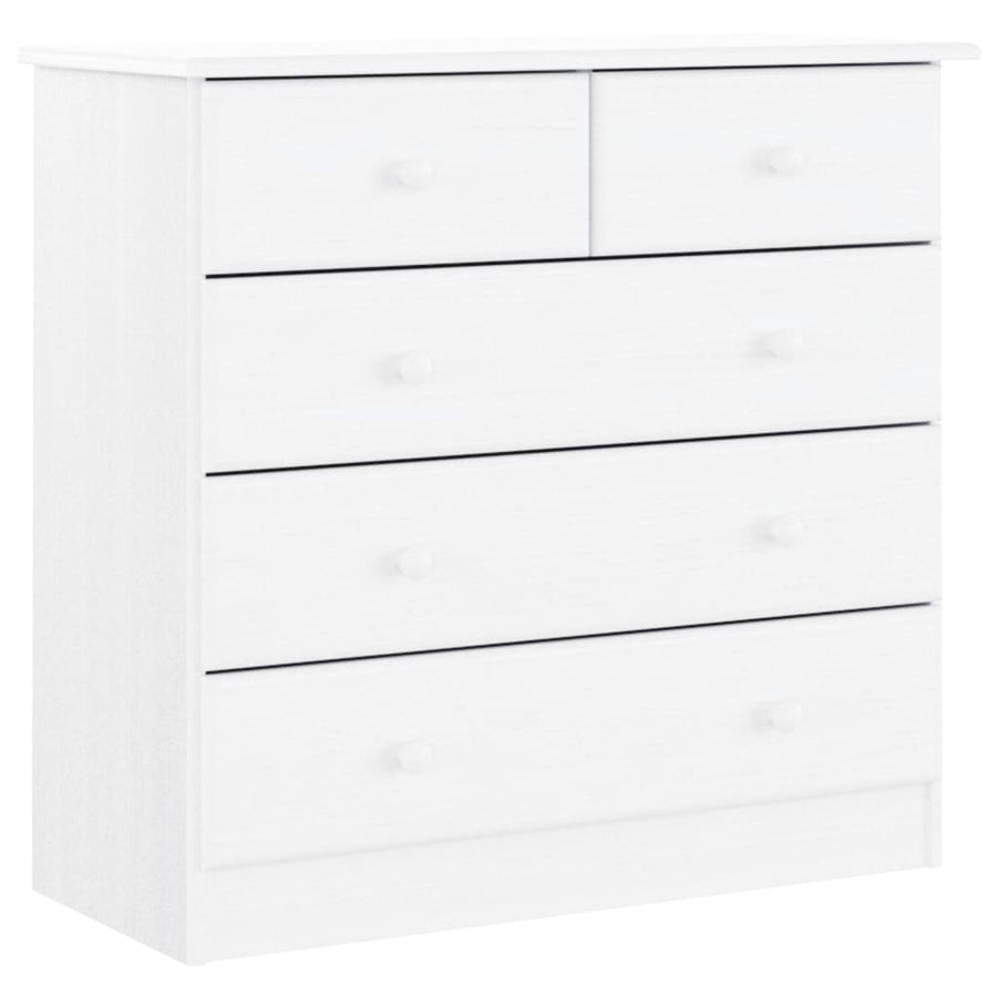 Hoge Kast Alta 77X35X165 Cm Massief Grenenhout Wit