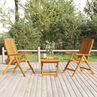 Teakhouten loungeset 3-delig massief