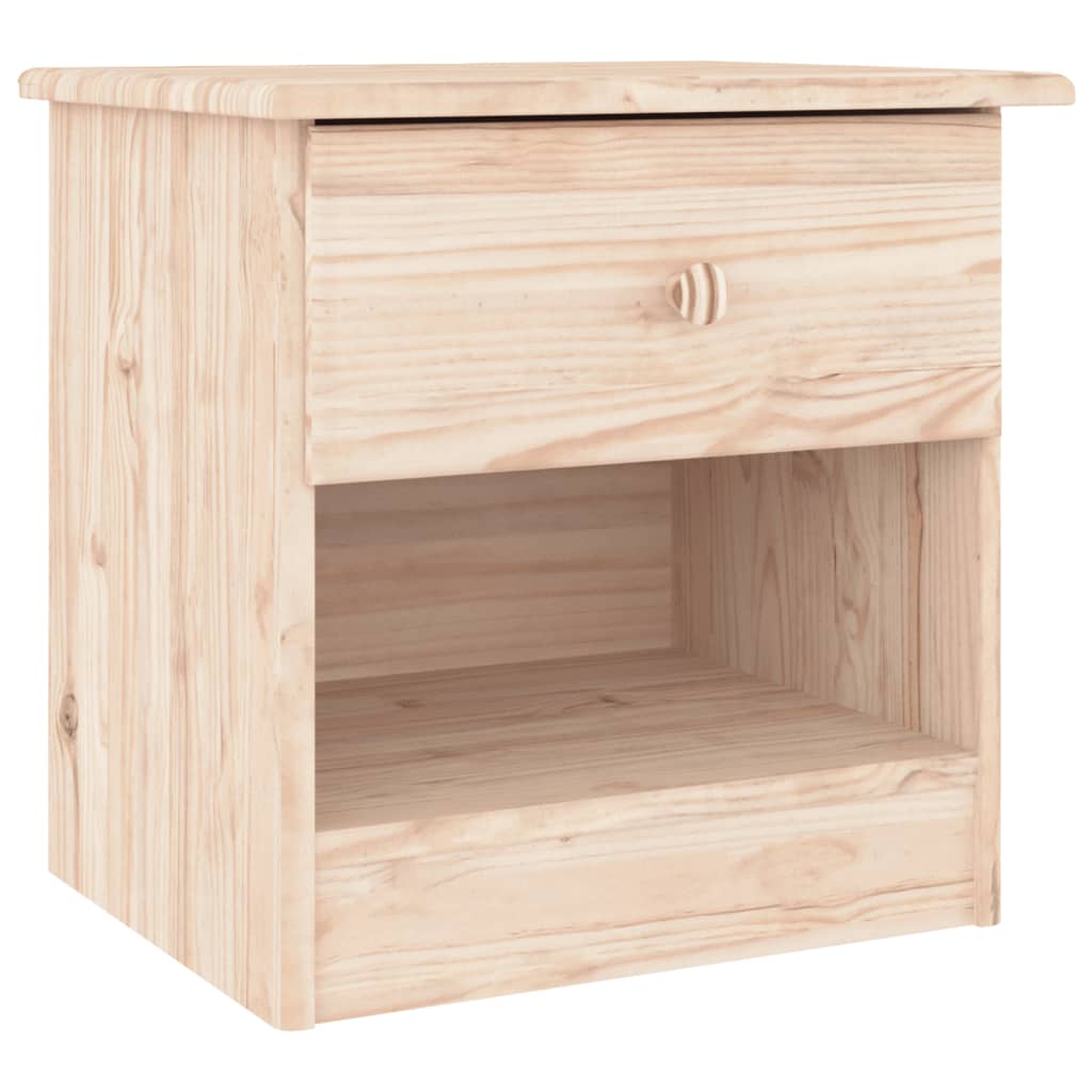 Nachtkastje Alta 43X35X40,5 Cm Massief Grenenhout Naturel 1 lade