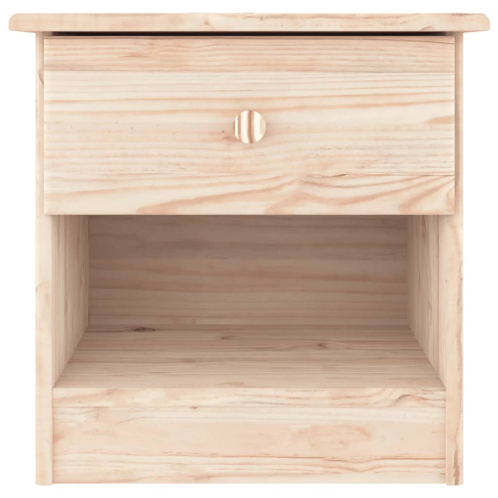 Nachtkastje Alta 43X35X40,5 Cm Massief Grenenhout Naturel 1 lade