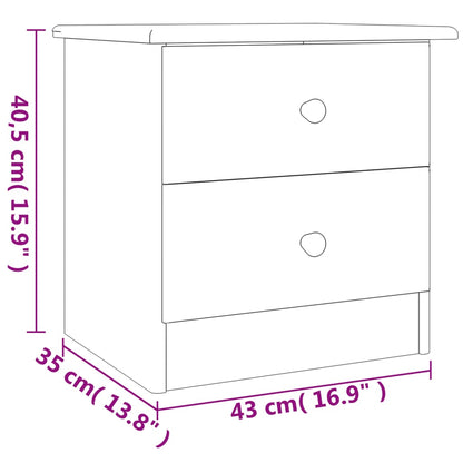 Nachtkastje Alta 43X35X40,5 Cm Massief Grenenhout