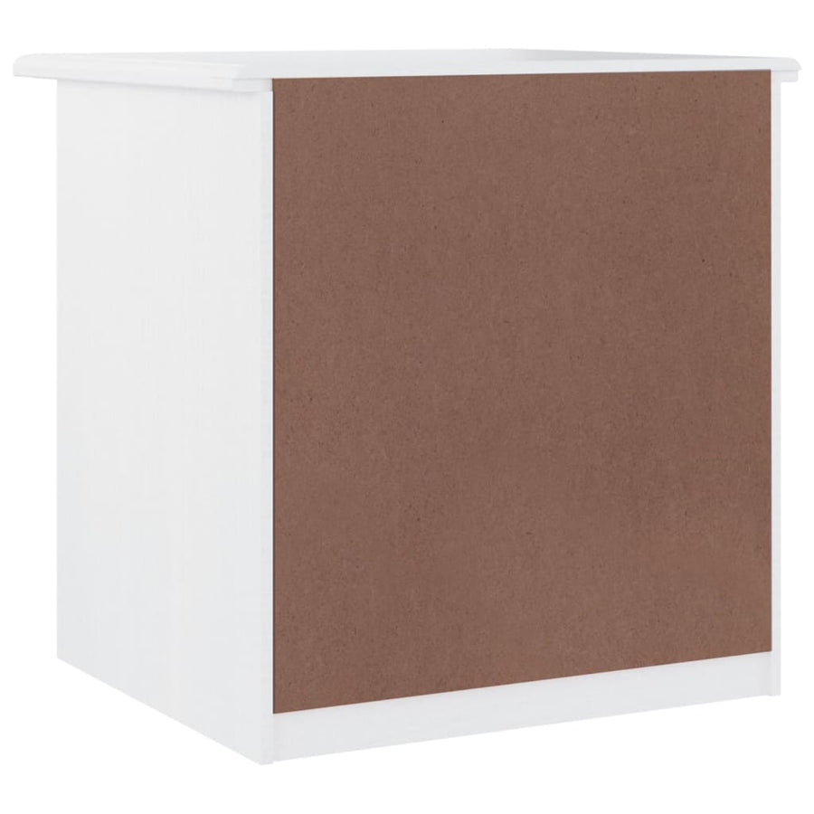Nachtkastje Alta 43X35X40,5 Cm Massief Grenenhout Wit