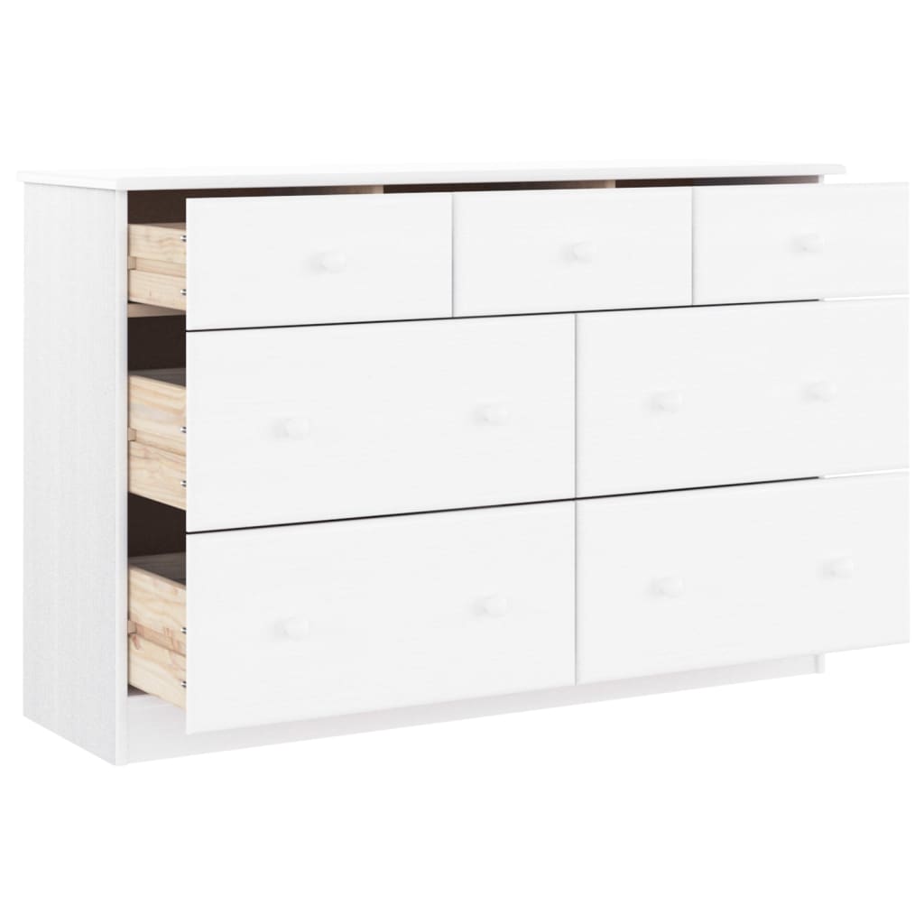 Ladekast Alta 112X35X73 Cm Massief Grenenhout Wit