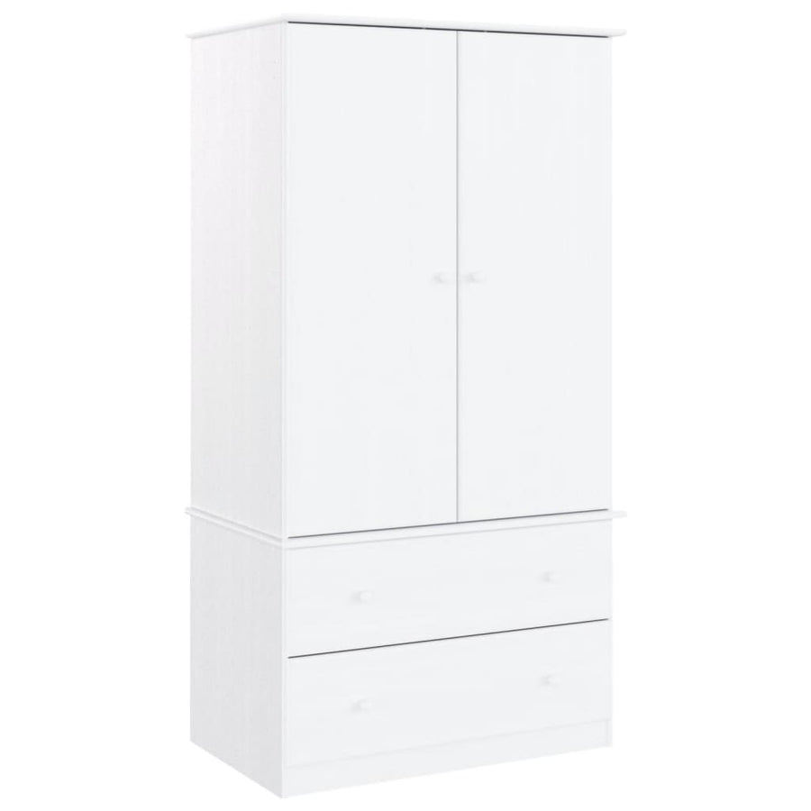 Kledingkast Alta 90X55X170 Cm Massief Grenenhout Wit