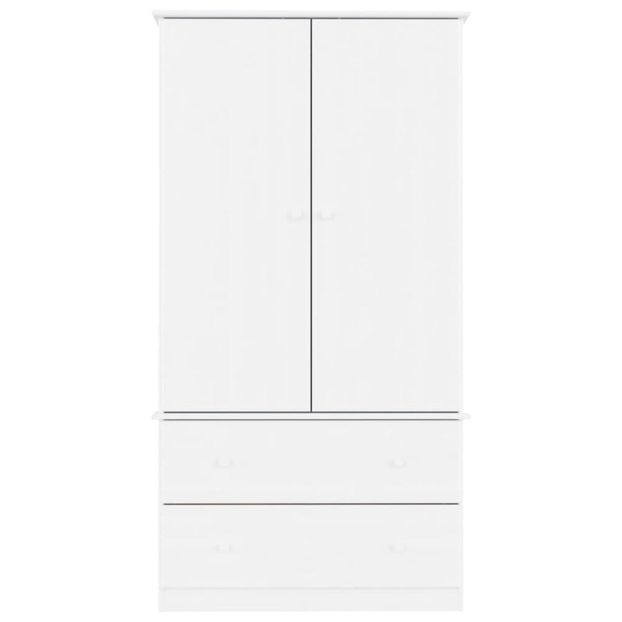 Kledingkast Alta 90X55X170 Cm Massief Grenenhout Wit