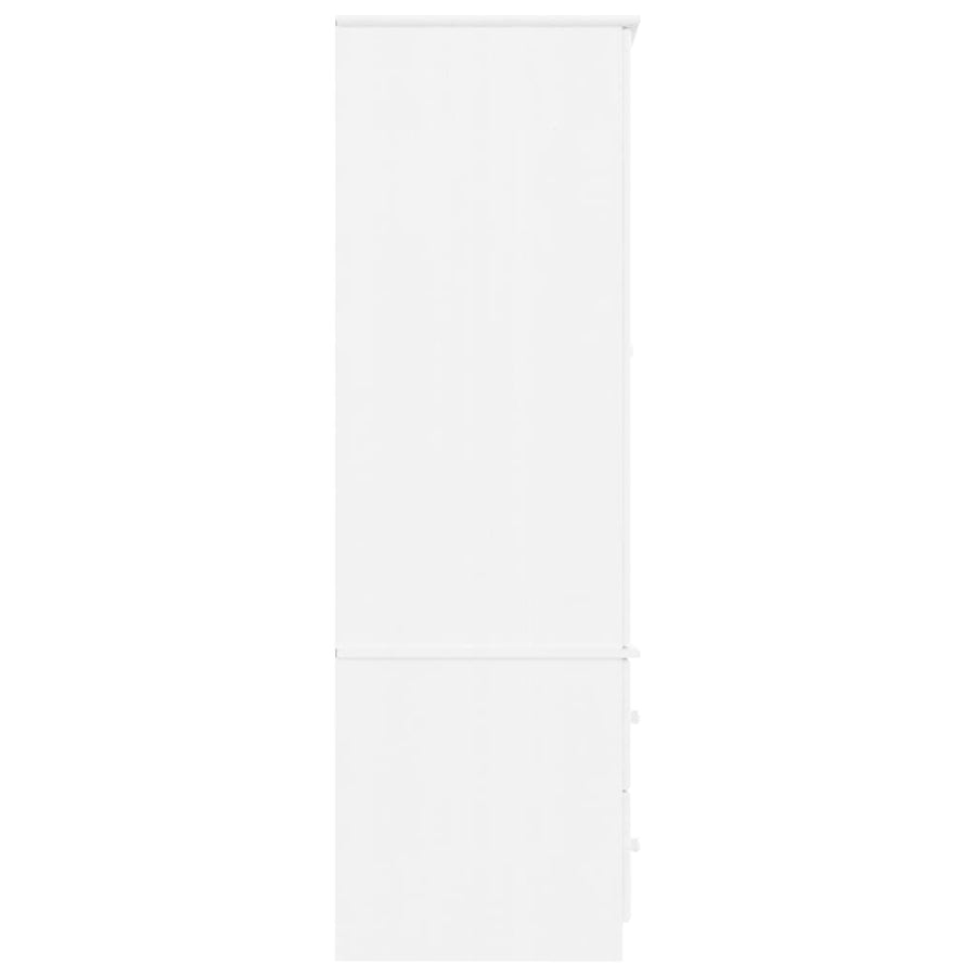 Kledingkast Alta 90X55X170 Cm Massief Grenenhout Wit