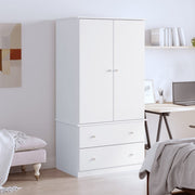 Kledingkast 90x55x170 cm massief grenenhout wit