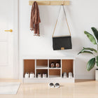 Schoenenbankje 100x35x45 cm massief grenenhout wit