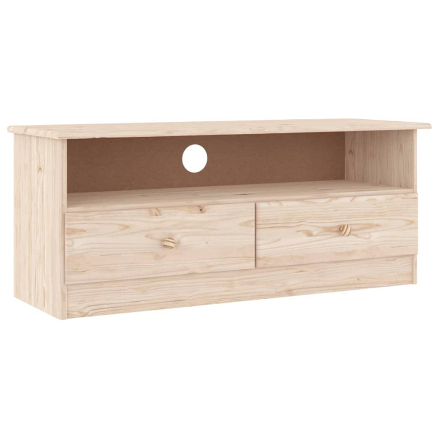 Tv-Meubel Met Lades Alta 100X35X41 Cm Massief Grenenhout Naturel