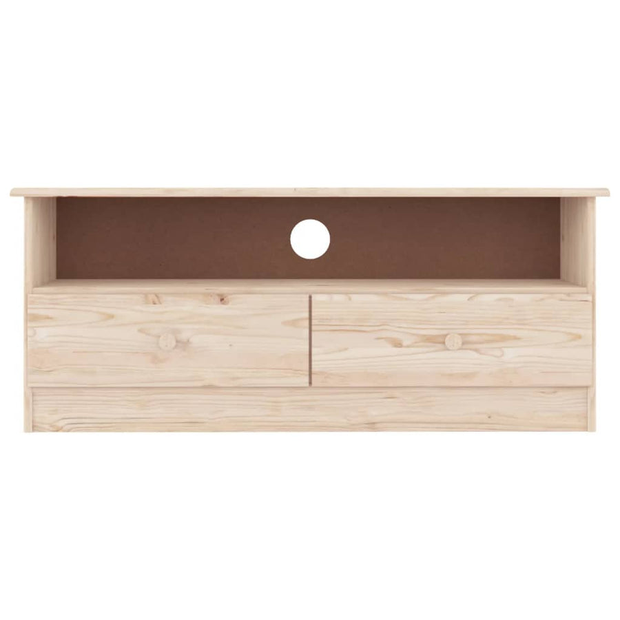 Tv-Meubel Met Lades Alta 100X35X41 Cm Massief Grenenhout Naturel