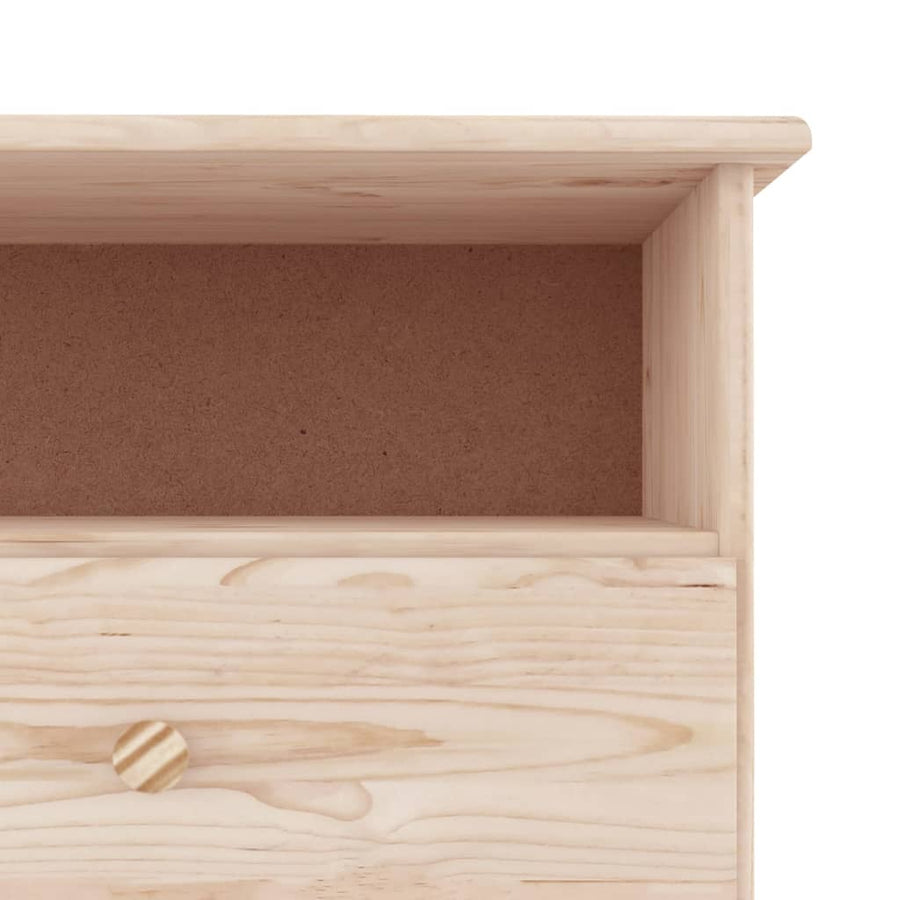 Tv-Meubel Met Lades Alta 100X35X41 Cm Massief Grenenhout Naturel