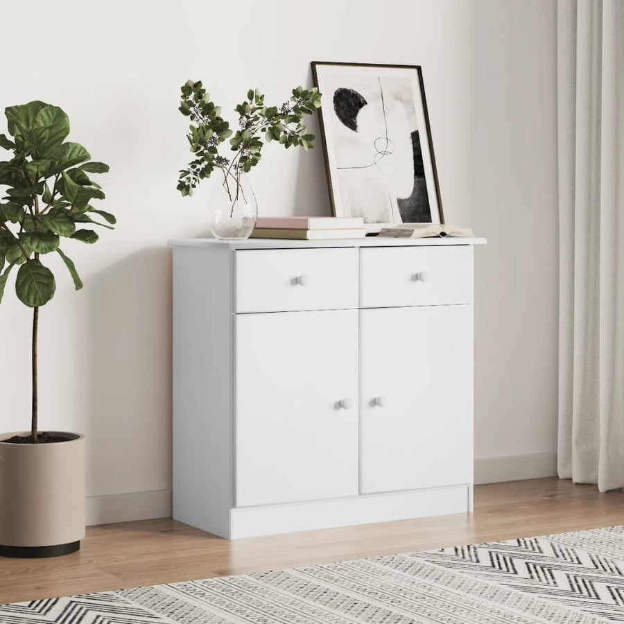 Dressoir Alta 77X35X73 Cm Massief Grenenhout Wit