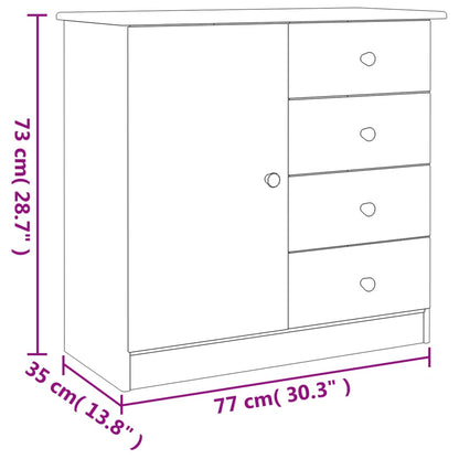 Dressoir Alta 77X35X73 Cm Massief Grenenhout Wit