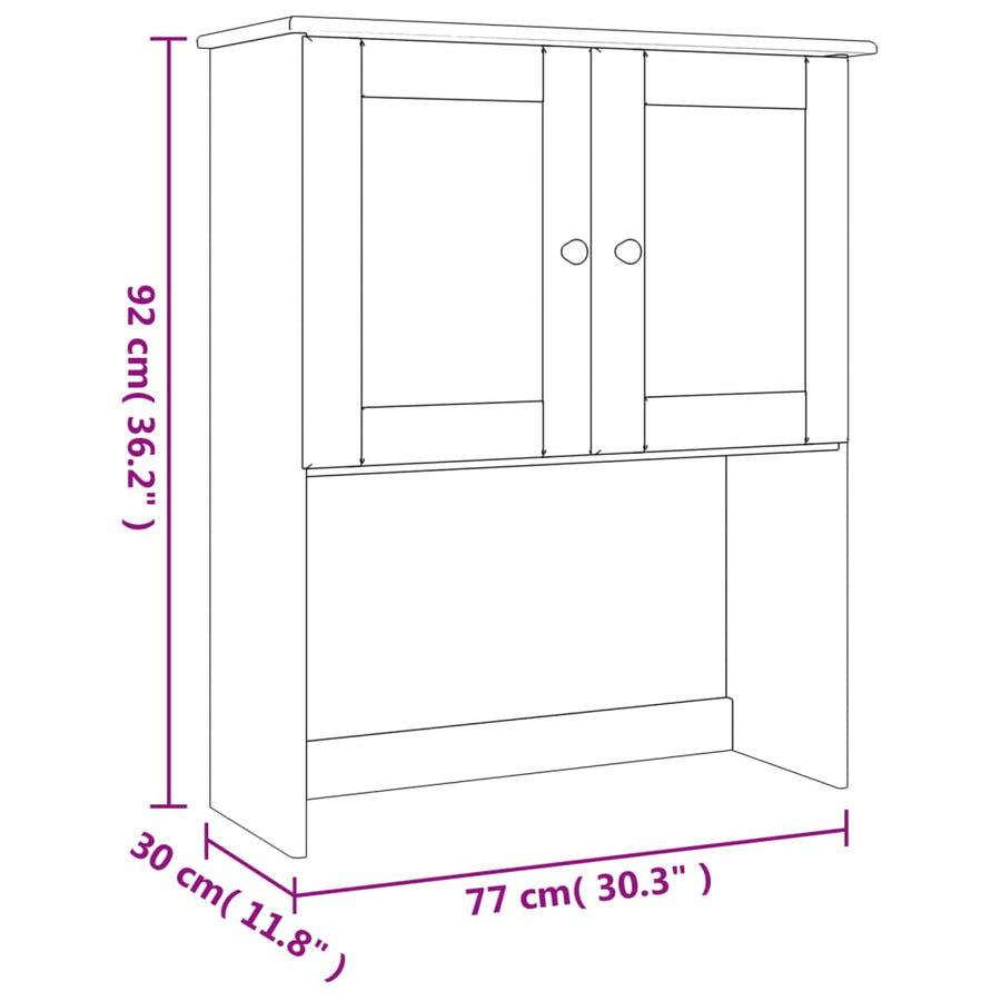 Opzetkast Alta 77X30X92 Cm Massief Grenenhout
