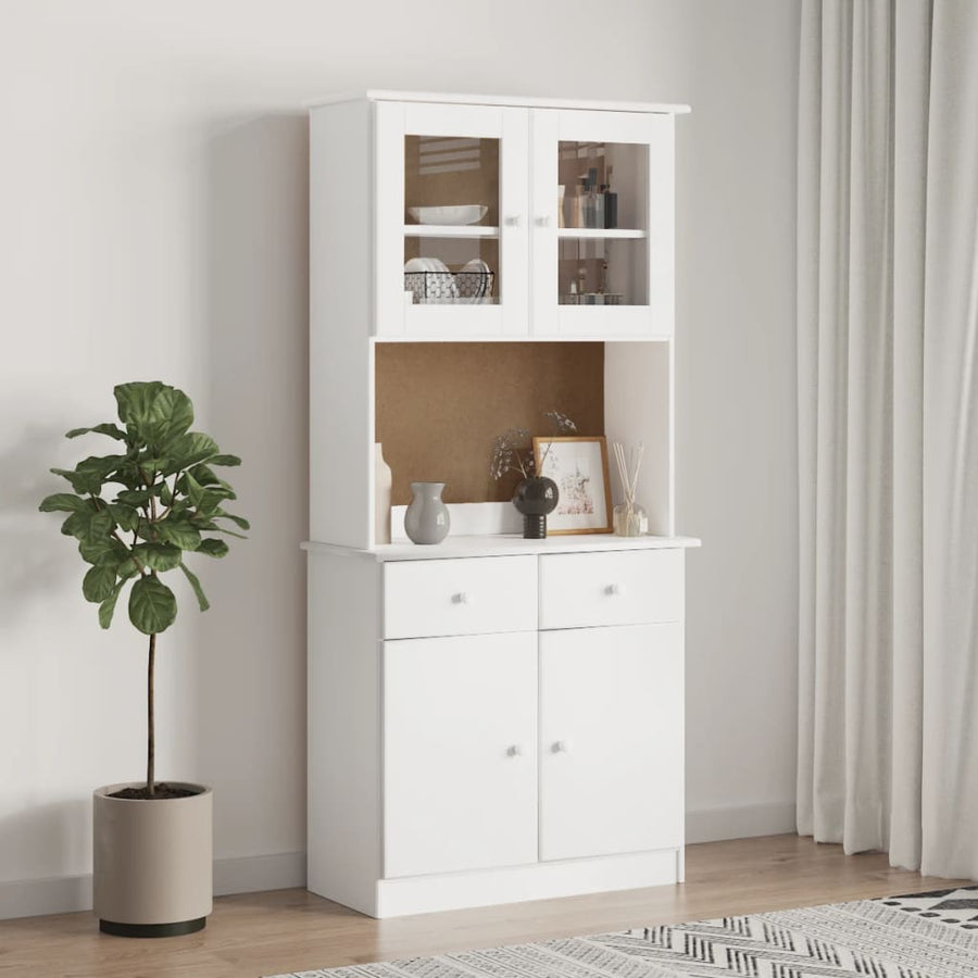 Opzetkast Alta 77X30X92 Cm Massief Grenenhout Wit