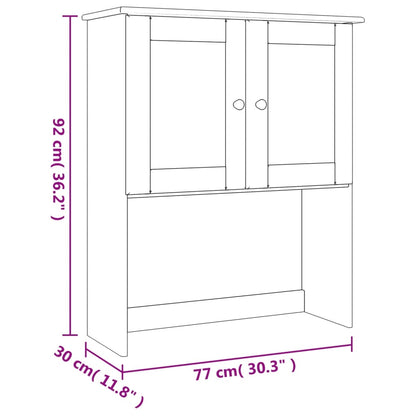 Opzetkast Alta 77X30X92 Cm Massief Grenenhout Wit