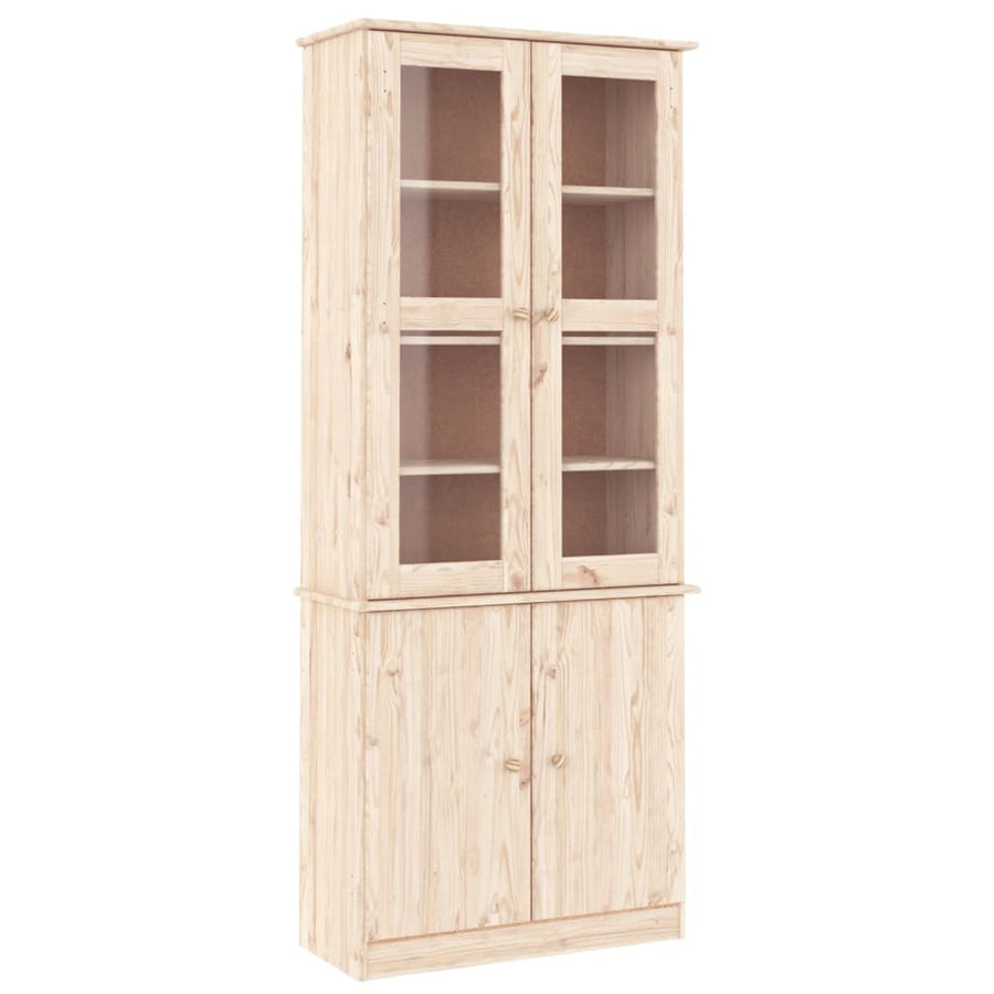 Vitrinekast Alta 77X35X186,5 Cm Massief Grenenhout