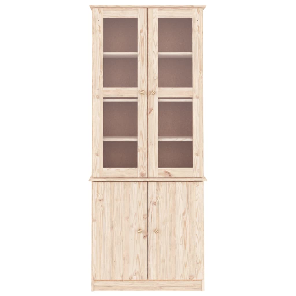 Vitrinekast Alta 77X35X186,5 Cm Massief Grenenhout
