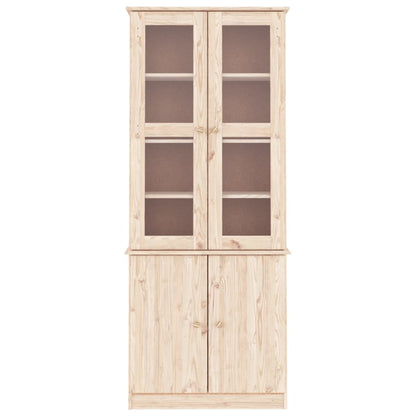 Vitrinekast Alta 77X35X186,5 Cm Massief Grenenhout
