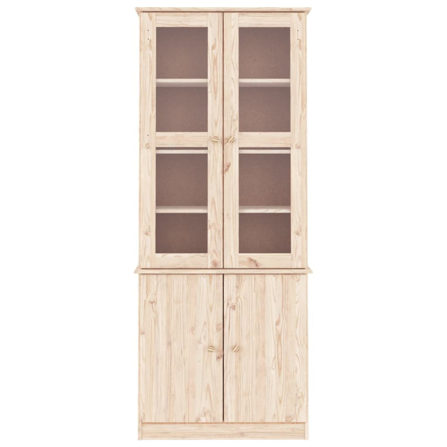 Vitrinekast Alta 77X35X186,5 Cm Massief Grenenhout