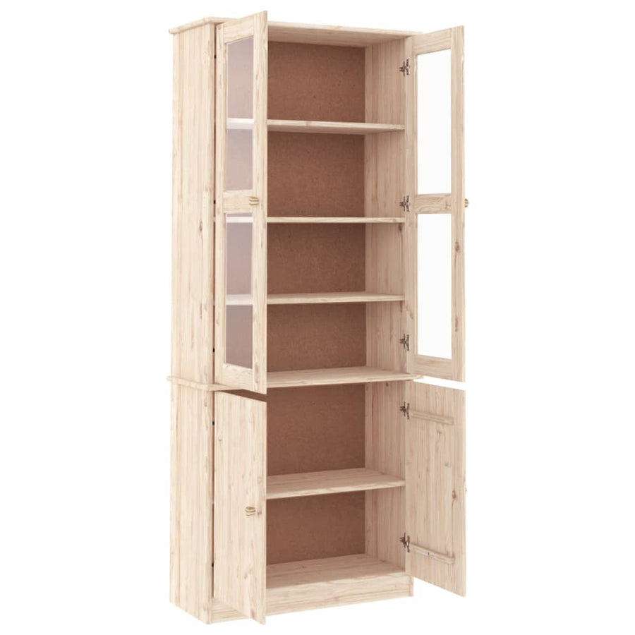 Vitrinekast Alta 77X35X186,5 Cm Massief Grenenhout